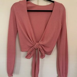 Hollister Pink Wrap Tie Top